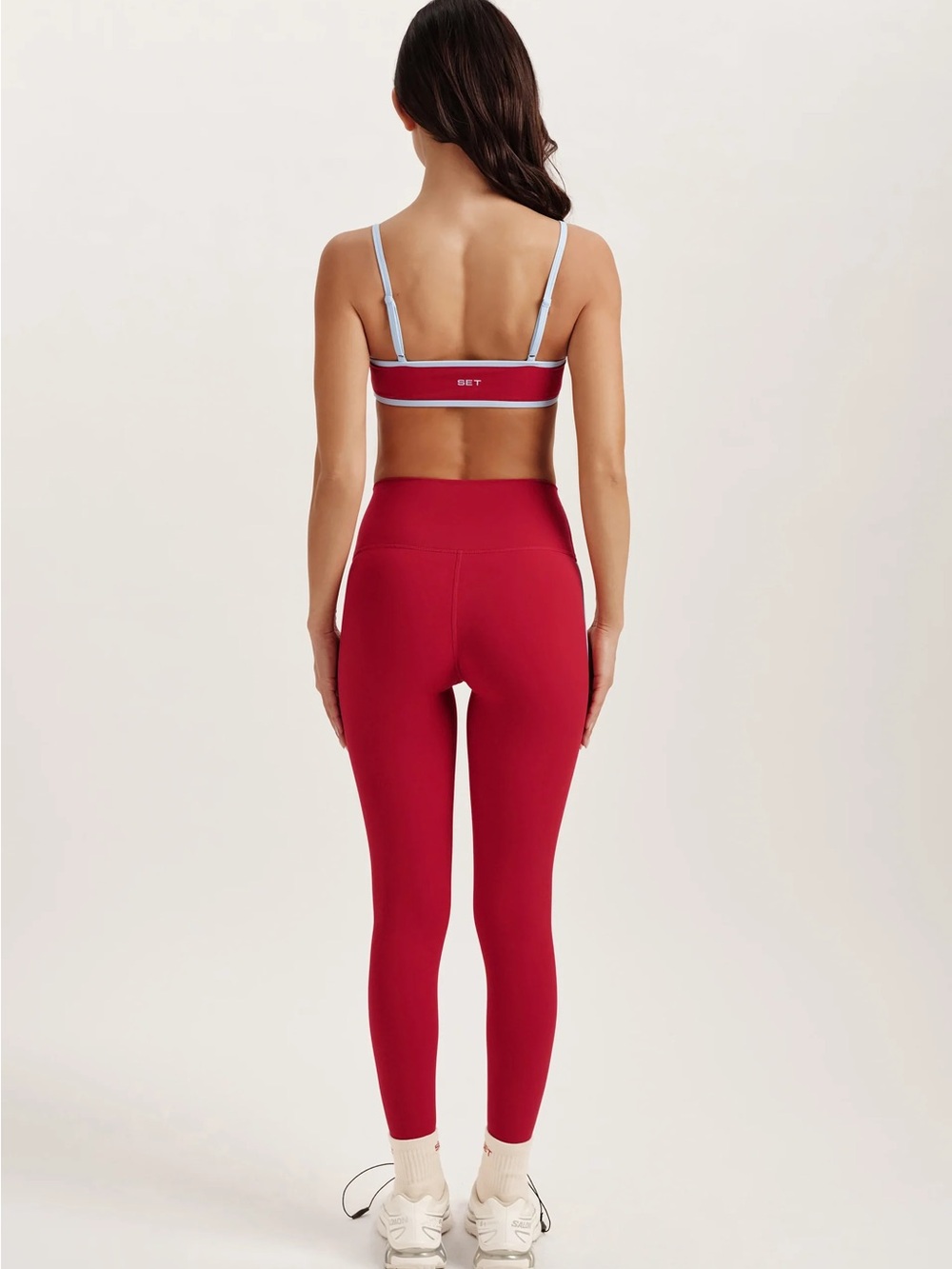 VERSE SET ACTIVE SPORTBODY SPORTY STRIPE LEGGINGS in Red - Picture 3 of 4